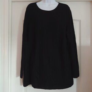41 Hawthorne Women Black Cashmere Pullover  Quiet Luxury Minimalist  1X